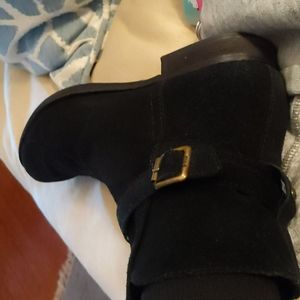 Sam Edelman suede boots, black